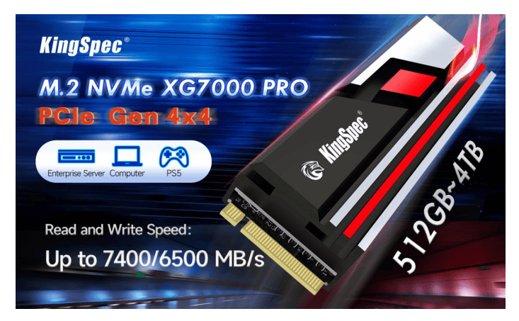 KingSpec PCIe 4.0 M.2 NVMe 4TB 